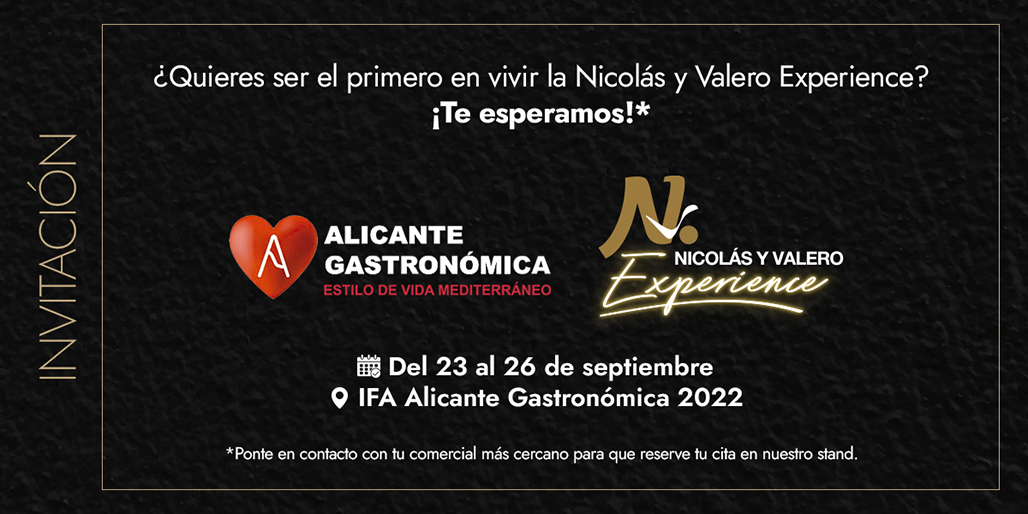 Agenda de eventos de la Nicolás y Valero Experience para Alicante Gastronómica 2022